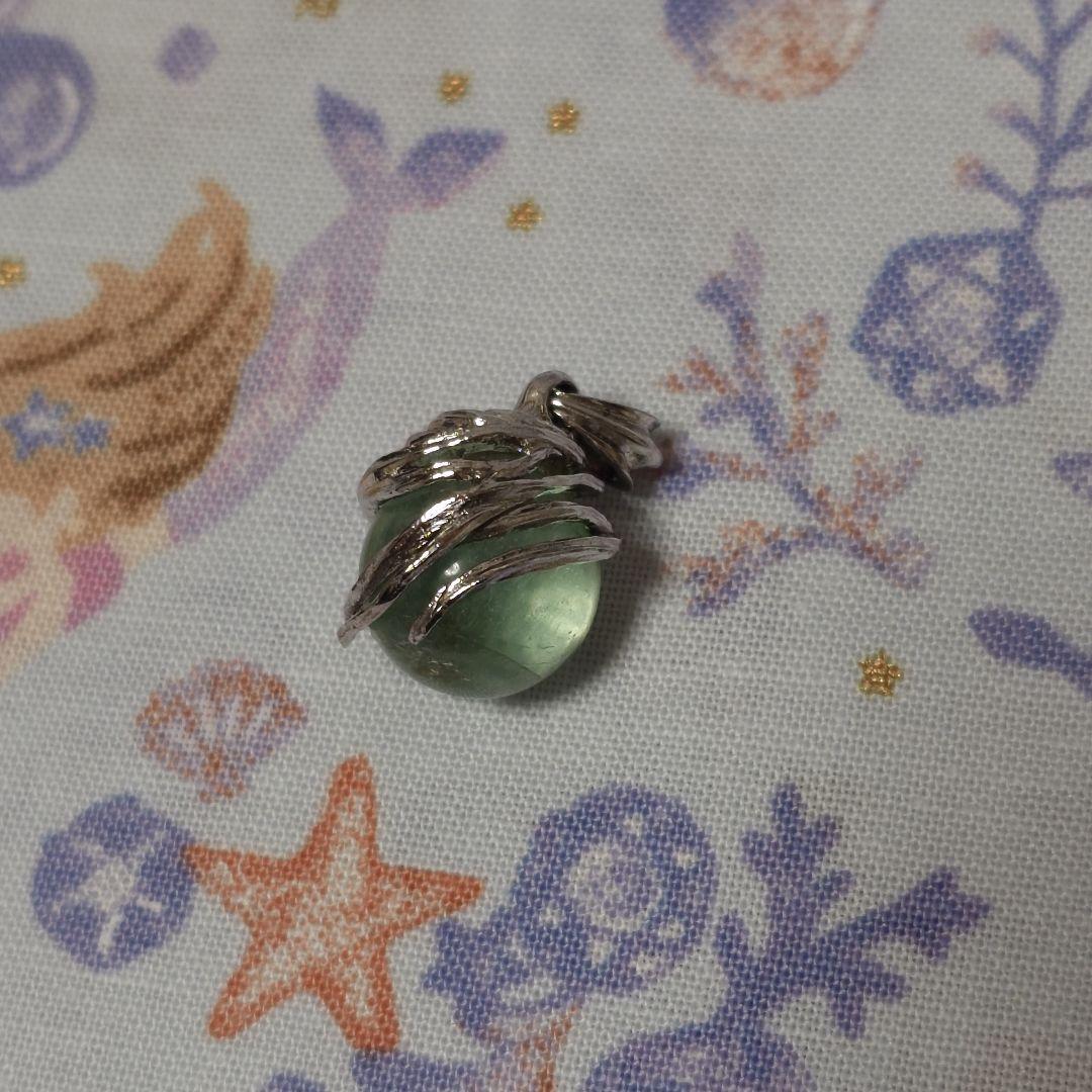 FF7 ホーリーマテリア ペンダント◆ファイナルファンタジー7 エアリス FF7 エアリス マテリアペンダント ホーリー シルバー フローライト 未