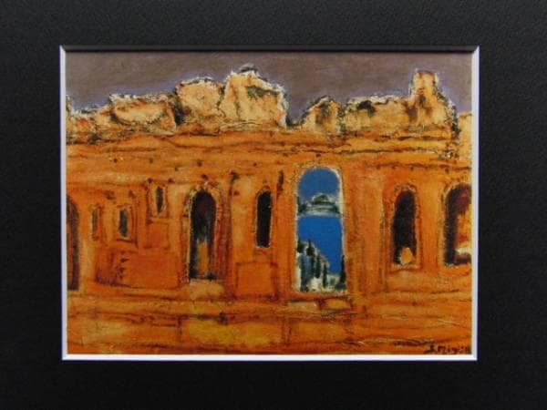 三岸節子、【テアトルにて】、希少な大判額装用画集より、美品、新品額装付