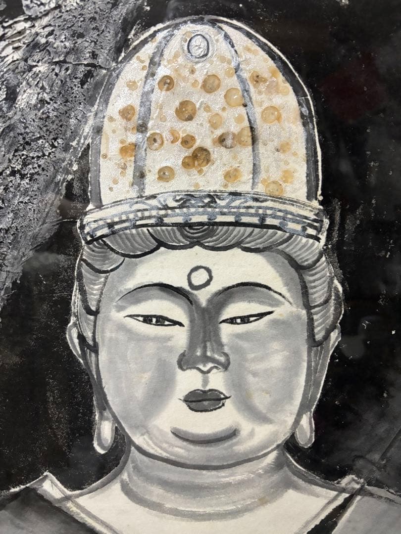 水墨画の天才 福田佳明画伯 「 ザ ，サン 」 お釈迦さま 貴重品 激安