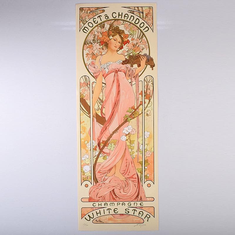 アルフォンス・ミュシャ　シャンパンホワイトスター　191/300　VR8696B アルフォンス・ミュシャ ≪モエ・エ・シャンドン シャンパンホワイト