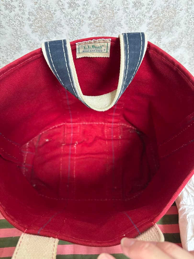 L.L.Bean 赤/ネイビー　ヴィンテージ　トートバッグ　2/15日までの価格