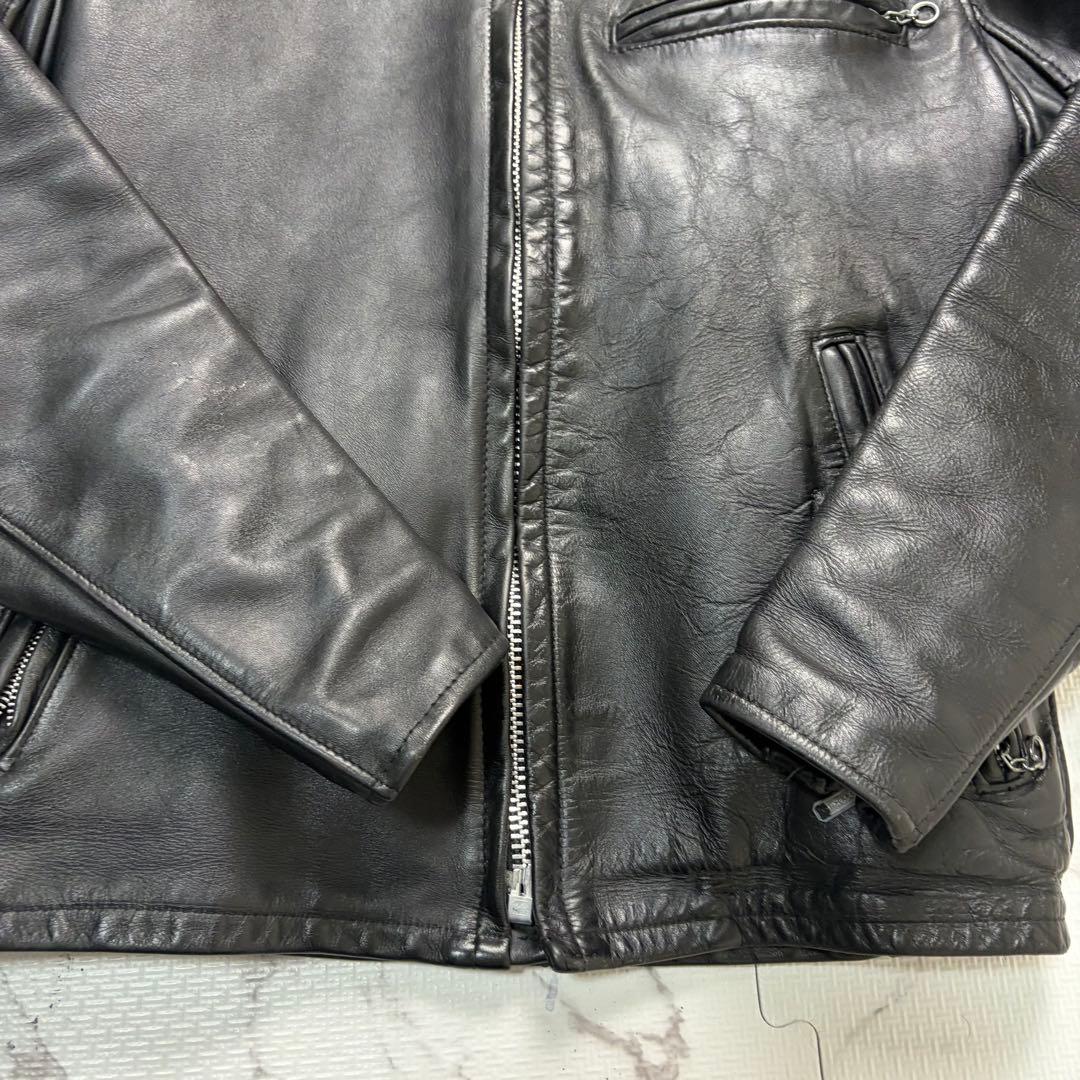 米国製】schott シングルライダース ボア 641 36size 黒 本革 - メルカリ