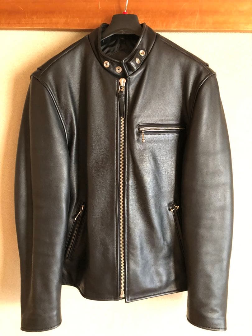 【美品】シングル ライダース ジャケット　L Lサイズ ライダースジャケット メンズ シングル フェイクレザー 革ジャン