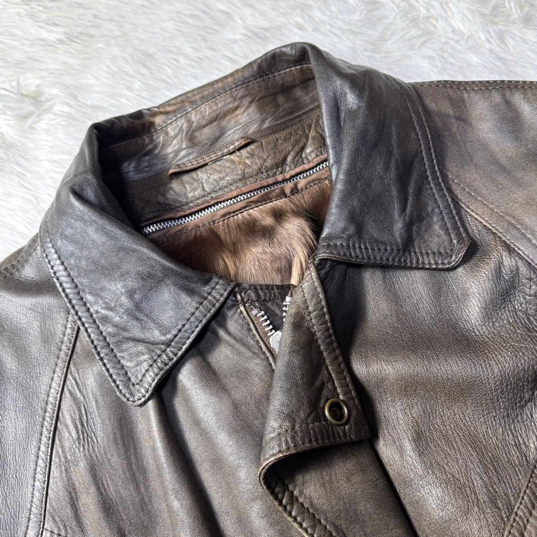 90s】G-1 フライトレザージャケット M ムートン襟ボア・ライナー付き完