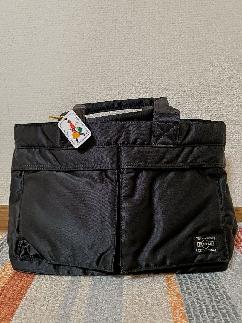 PORTER ブラック トートバッグ　タンカー