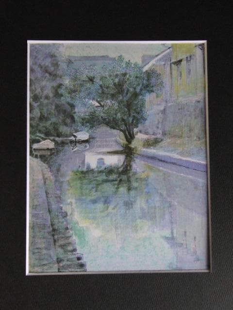 久保吉郎、【水路清聲】、希少な額装用画集より、新品額装付