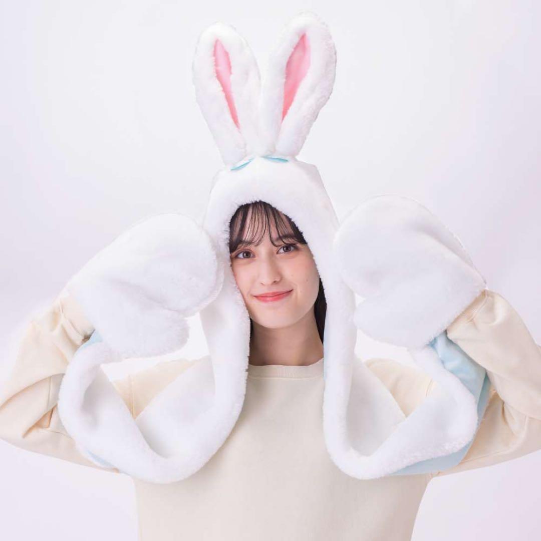 東京ディズニーリゾート 白うさぎ マフラーキャップ - メルカリ