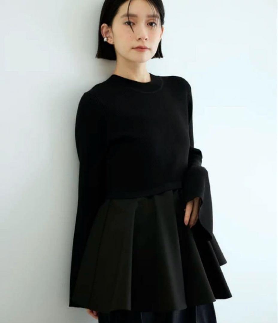 ADAM ET ROPE' 新品★ ペプラムコンビニットプルオーバー ADAM ET ROPE'｜【サステナブル】ペプラムコンビニットプルオーバー