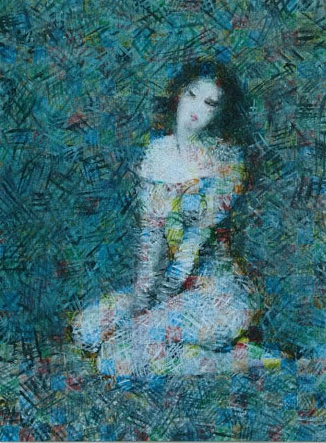 油絵 菅家令子 絵 絵画 インテリア uF6-010611 人物女性 油絵 菅家令子 絵 絵画 インテリアF4-080814 人物 女性像 油絵 菅家