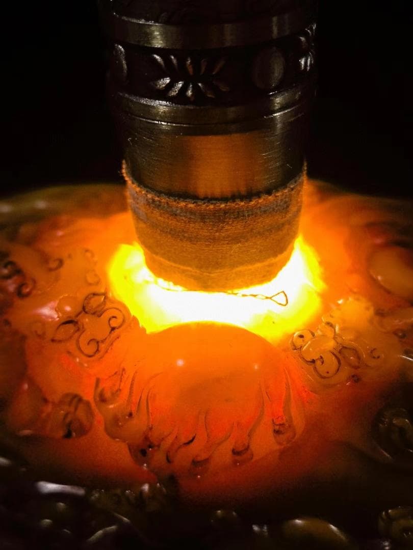 中国古美術・旧蔵寿山石瑞獣献宝の印鑑・手彫り・田黄石・風水・書道具