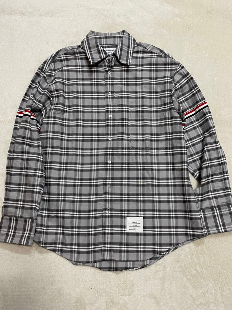 【美品】Thom Browne 袖テープ チェックシャツ サイズ1