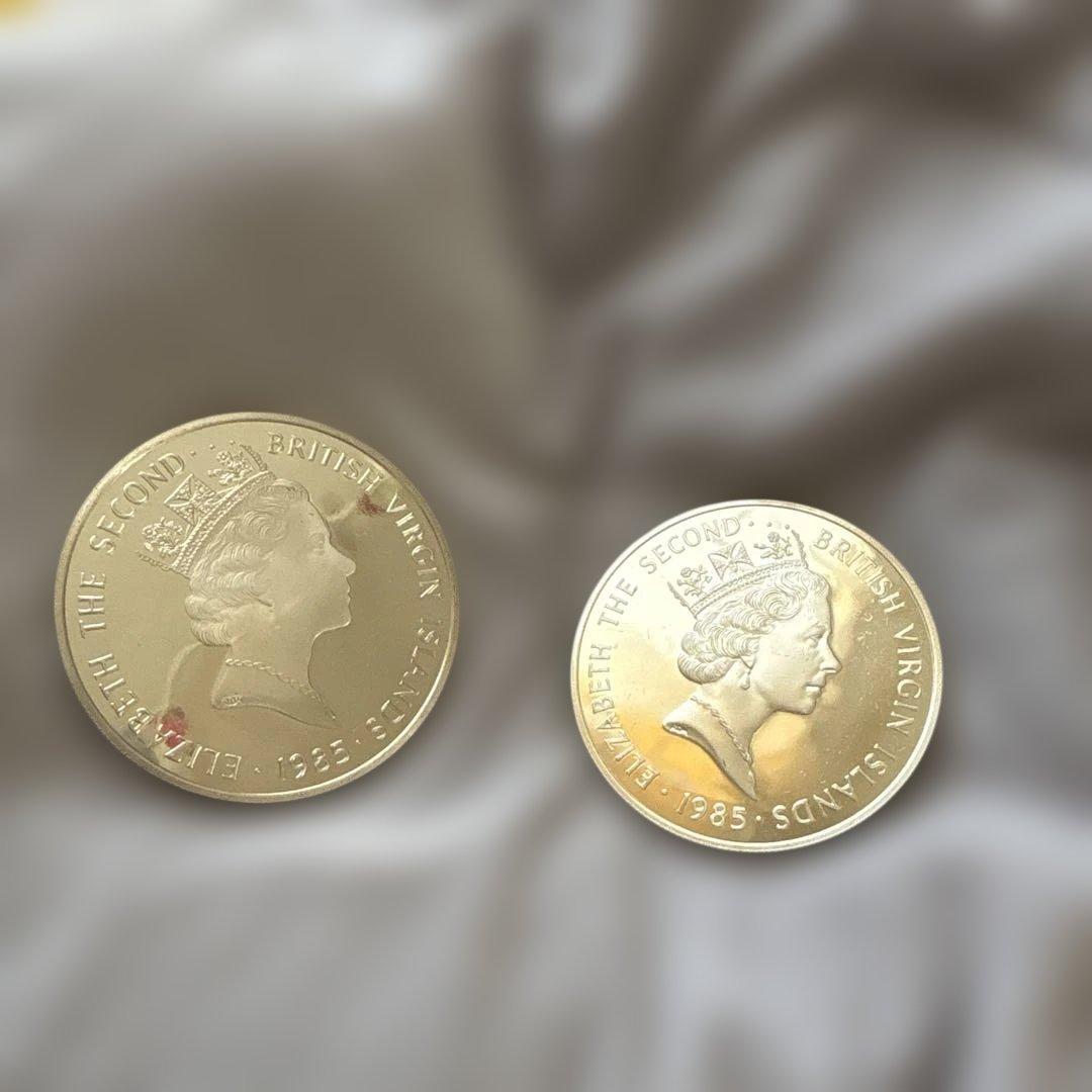 【未使用級】英領ヴァージン諸島 20ドル銀貨 1985年 SV925