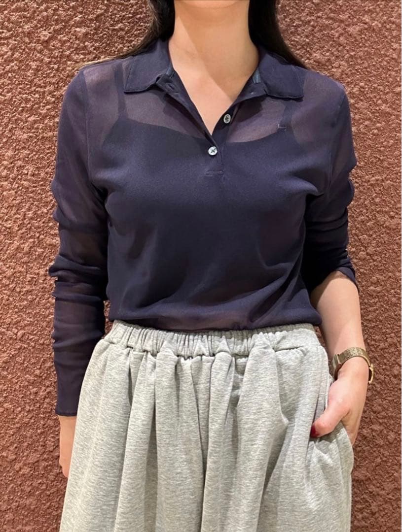 6(ROKU) ナイロン チュール シャツ プルオーバー ネイビー - メルカリ