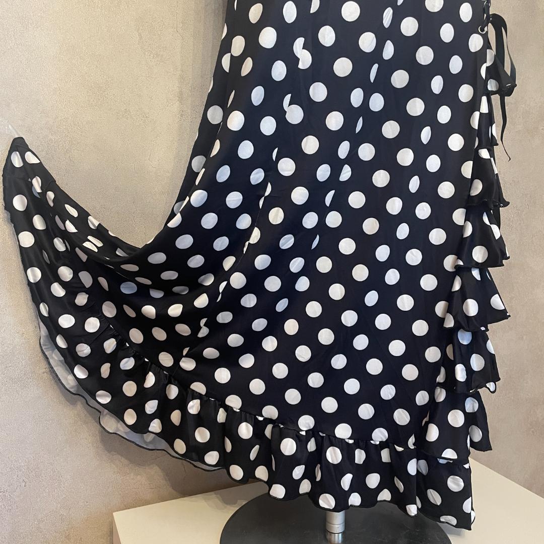 フラメンコ衣装 ファルダ マーメイドシルエット 水玉L〜LL レッスン