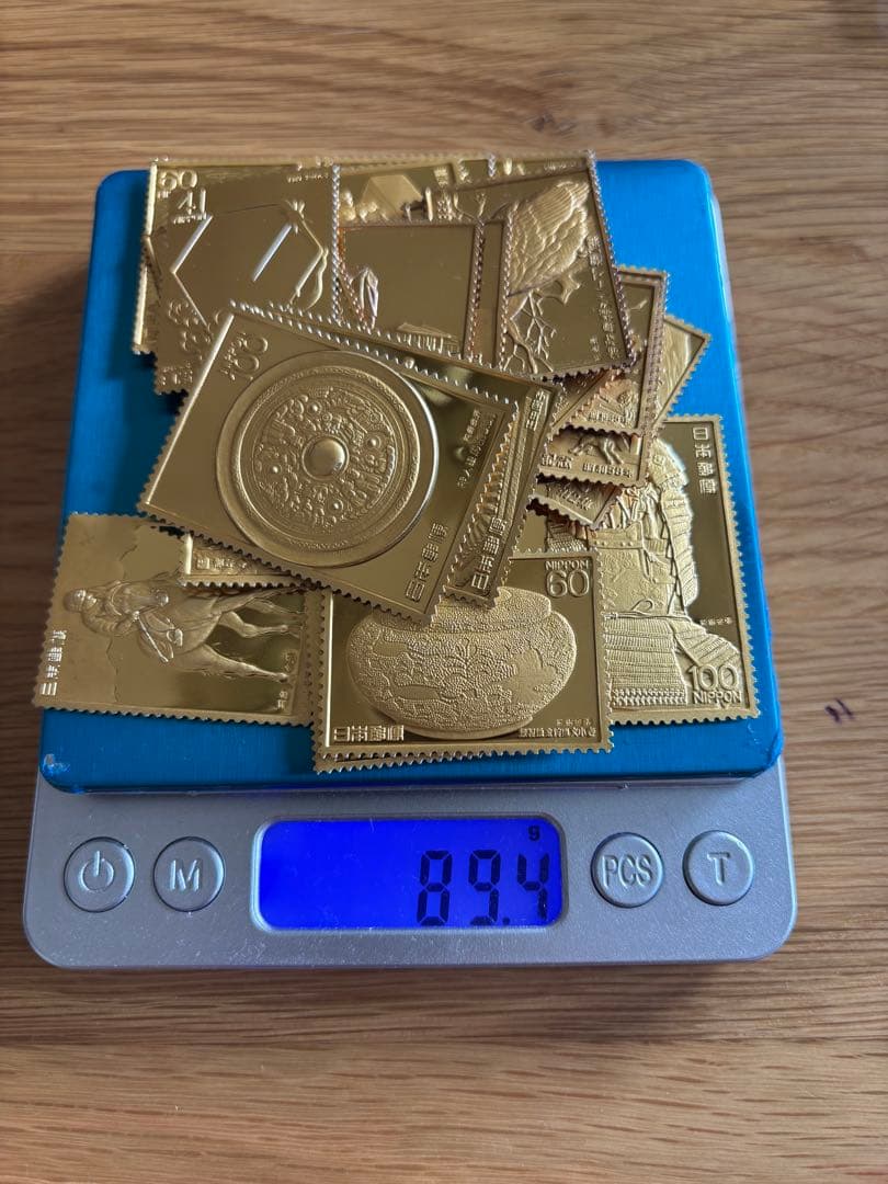 最終値下　純金と銀のプレート各22枚のコレクション、総重量　約89g