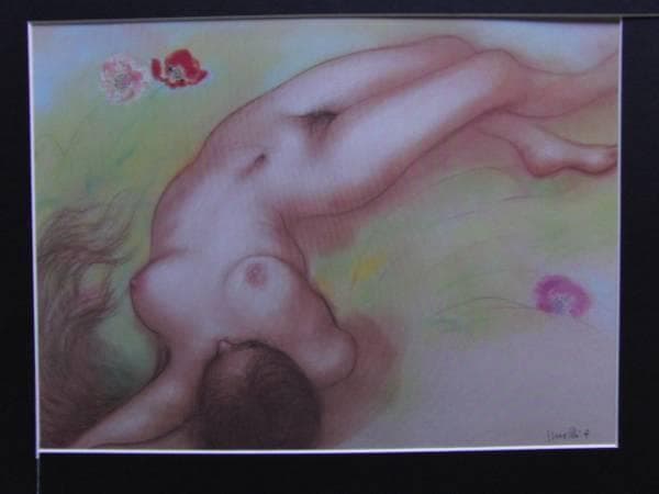 古沢 岩美、ひなげし、希少画集画、新品額装付