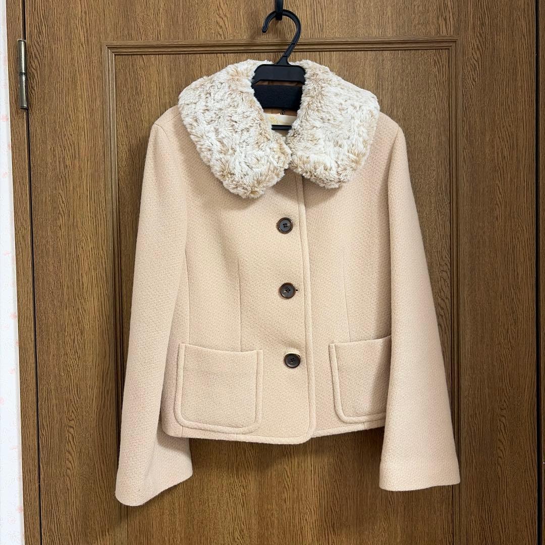 ジェーンマープル JaneMarple ファー付き ショートコート ベージュ