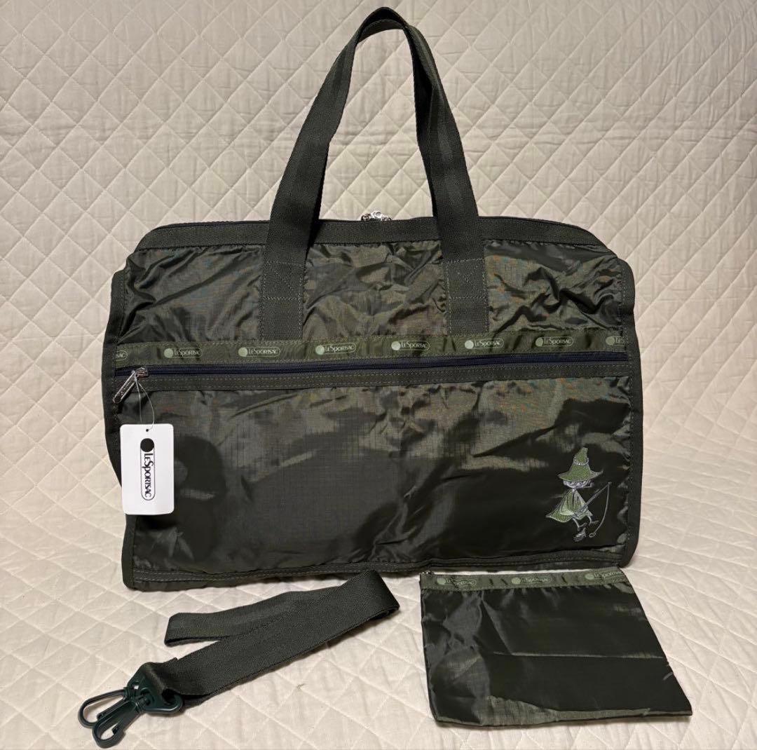 レスポートサック　ムーミン　スナフキン　ボストンバッグ　ラージ 新品未使用 LeSportsac レスポートサック ムーミン コラボ ボストン