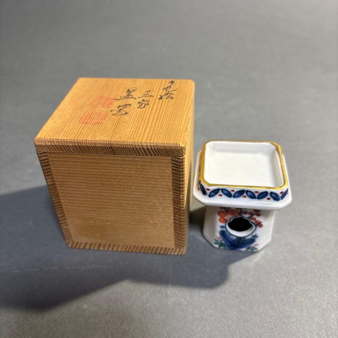 高野昭阿弥 色絵 三宝 蓋置 共箱 - メルカリ