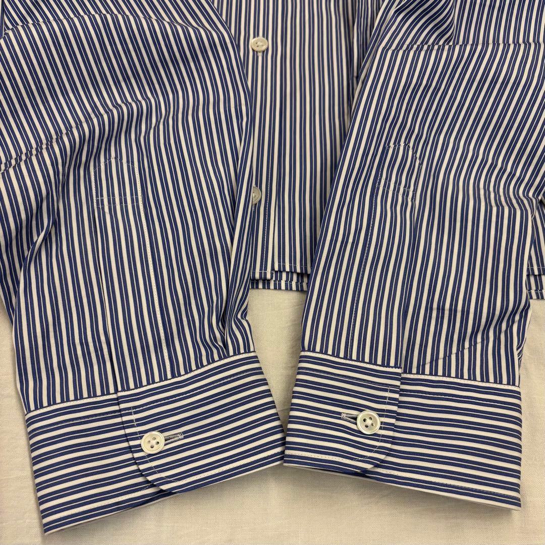 本日限定価格＜6(ROKU)＞コットン ストライプ クロップド シャツ 25aw