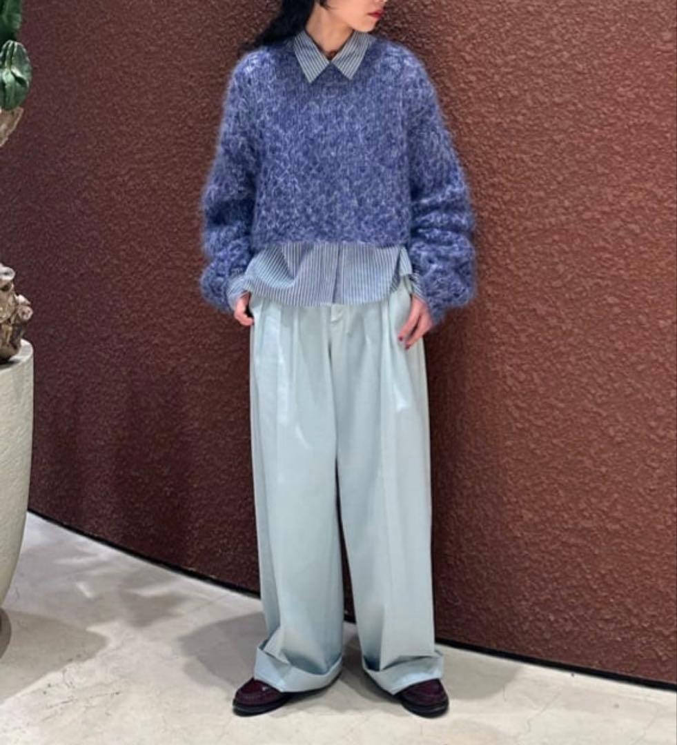 本日限定価格＜6(ROKU)＞コットン ストライプ クロップド シャツ 25aw