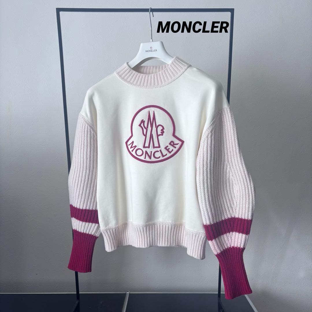 モンクレール★ビッグロゴスウェット★サイズXS★ホワイト