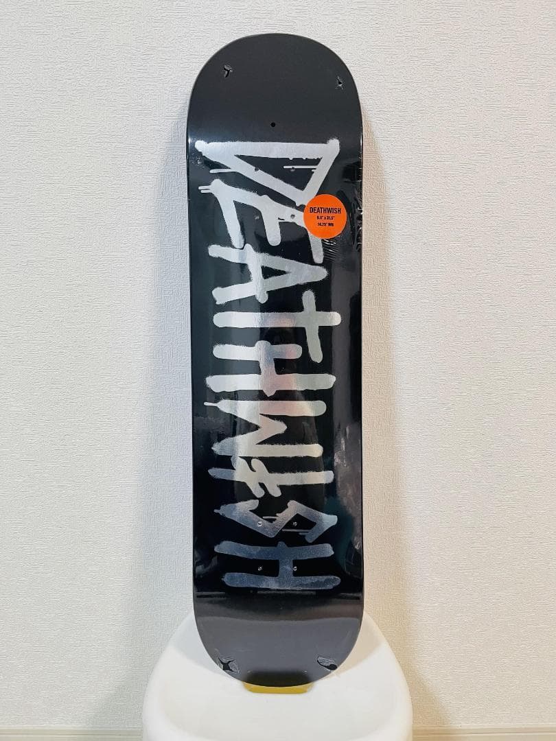 台湾製無地黒デッキテープ付き DEATHWISH　デスウィッシュ 8.0デッキ