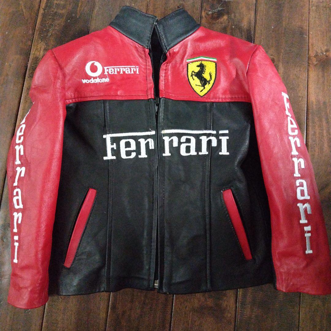 キッズ フェラーリ 本革ジャケット ライダースジャケット 未就園児