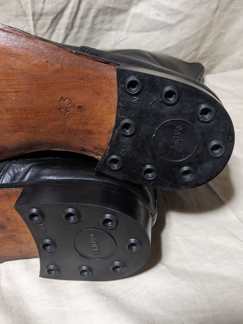 本革半長靴 ブーツ 日本海軍 第三種軍装タイプ 白バイ コスプレ 本皮