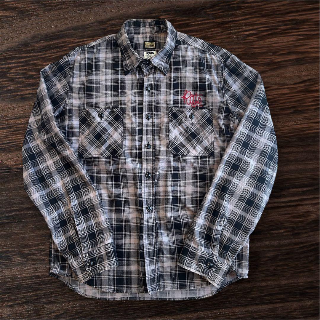 TENDERLOIN ×RATS 長袖ネルシャツ ブラック/グレー/ホワイト