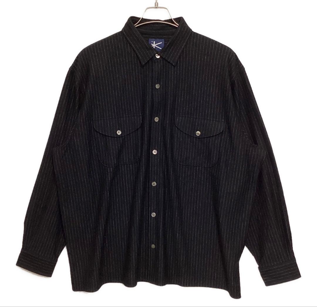 KANEMASA PHIL. ウールストライプシャツ M