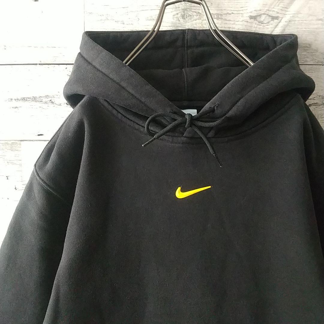 人気☆ナイキ×ノクタ ラバーロゴ センターロゴ パーカー M ブラック