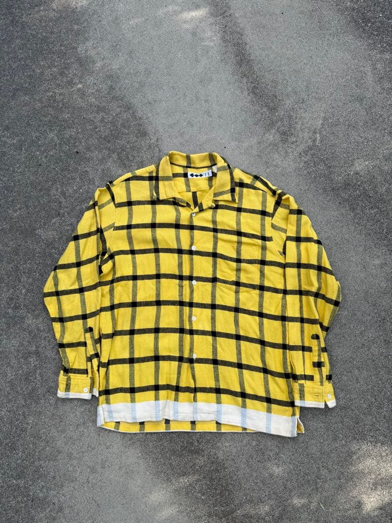 名作 90s FINESSE×GOODENOUGH ラインネル ネルシャツ L