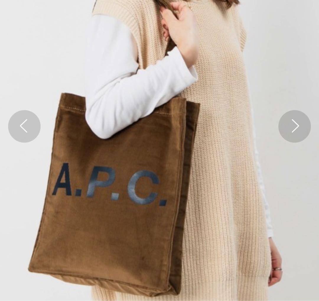 A.P.C. コーデュロイ トートバッグ ブラウン