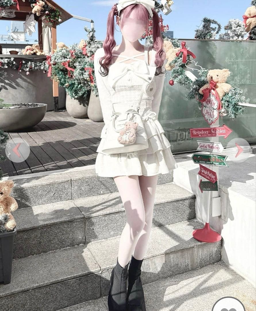 Honey mewビッグリボンシャギーアンサンブルトップス - メルカリ