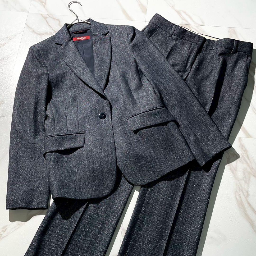 マックスマーラ　セットアップ　ネイビー　デニム　赤タグ　レディース　フォーマル