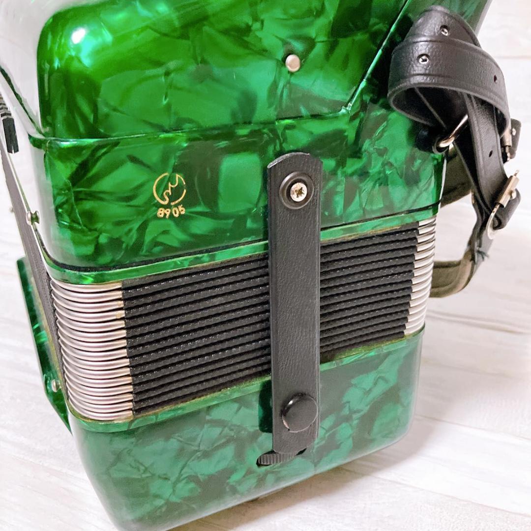 YAMAHA アコーディオン 25鍵盤 A-25 レトロ グリーン 鍵盤 初心者