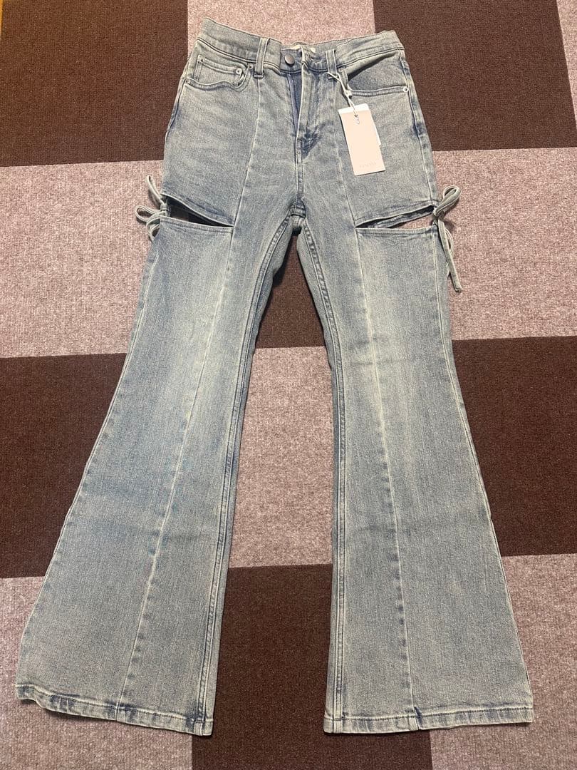 RESEXXY カットアウトリボンデニムパンツ S ライトブルー - メルカリ