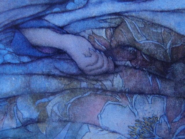 髙田明義【春の中】、希少画集画、状態良好、新品高級額装付