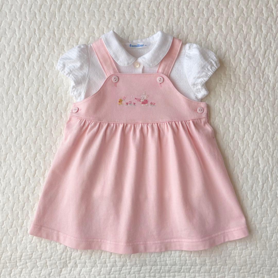 ファミリア ワンピース 80 ピンク - メルカリ