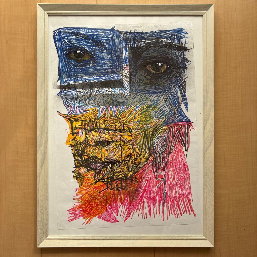 カラフル抽象画 木製フレーム - メルカリ