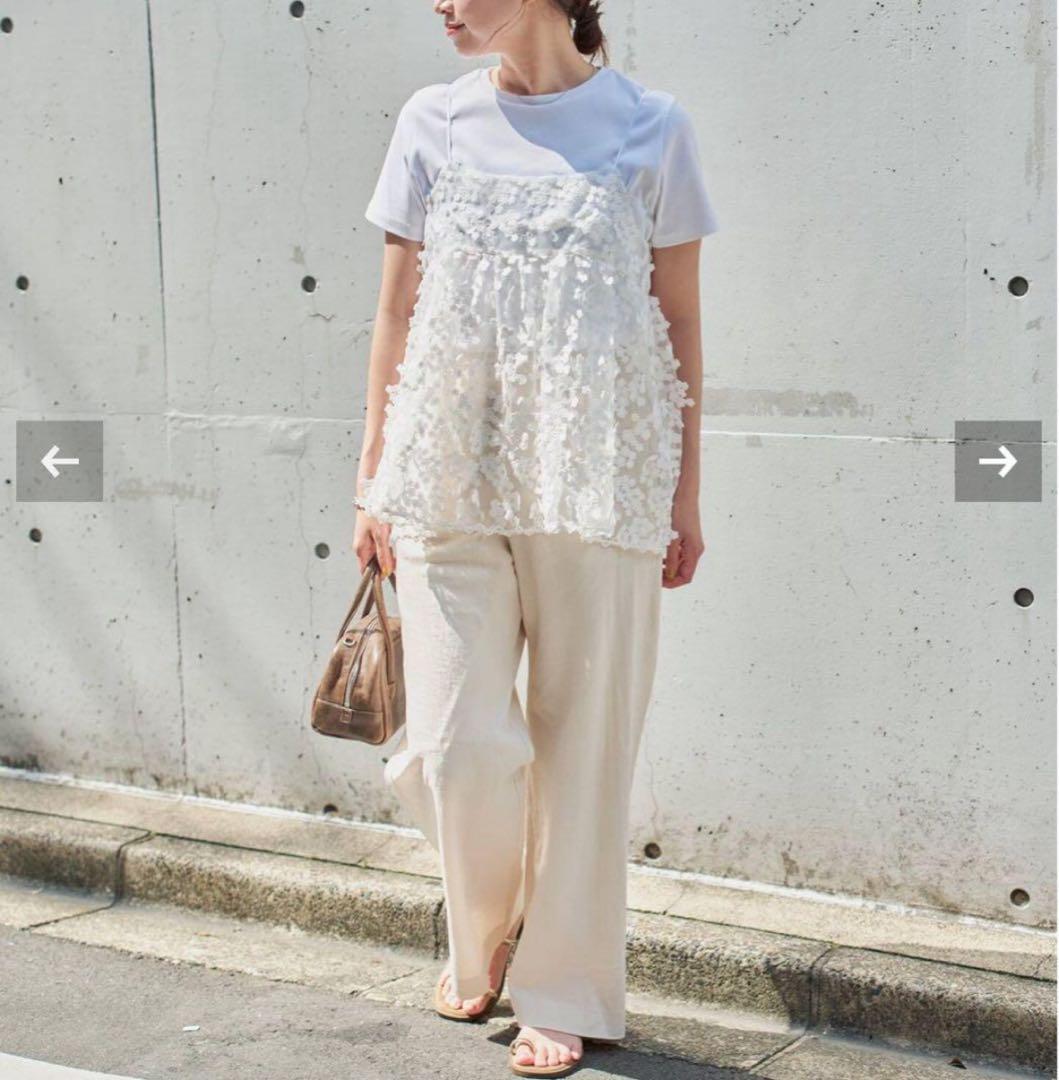 【新品未使用、25ss】IENA（イエナ）フラワーエンブロイダリー キャミソール