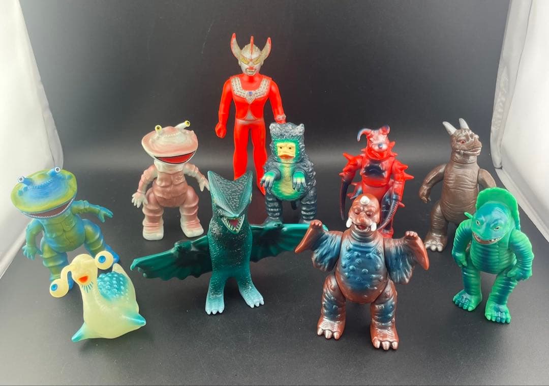 【中古品】まとめ売り　10点　新ブルマァク魂　全長約9cm メルサン　円谷