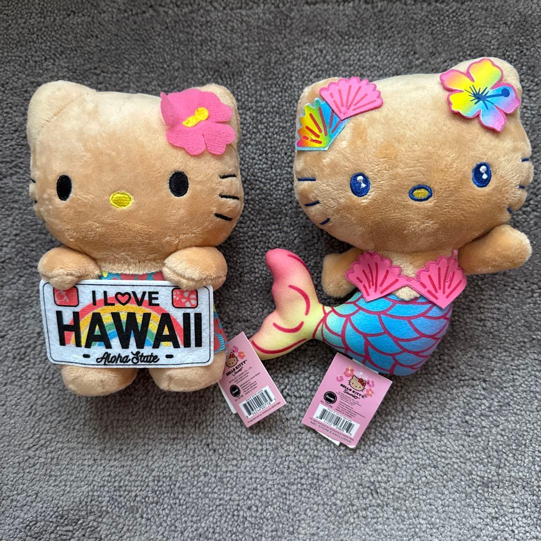 ハワイ限定 日焼けキティ 人魚 マーメイドと車のナンバープレートを