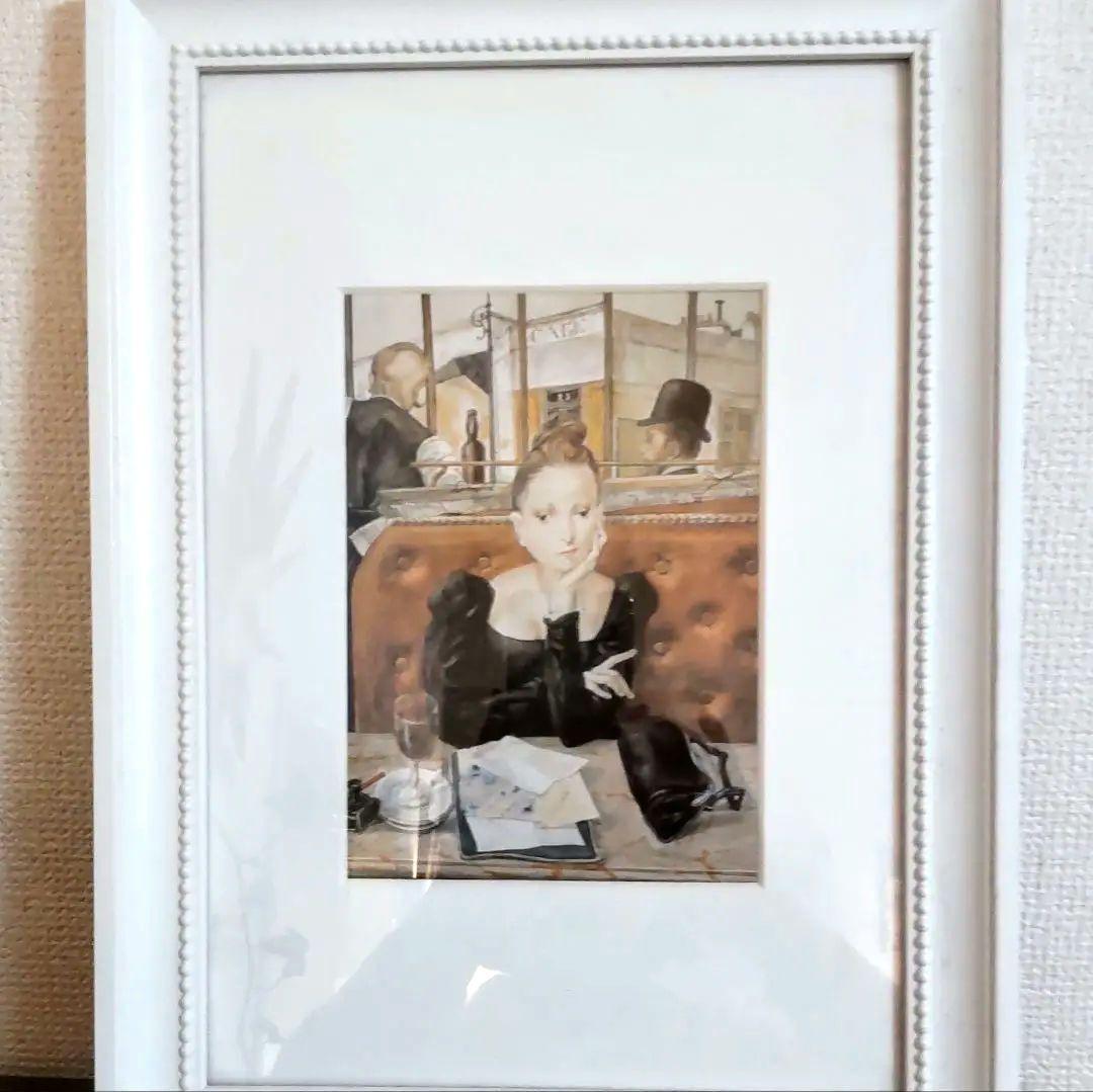 ♥️セール♥️藤田嗣治「カフェにて」生誕120年希少画集から 木製額