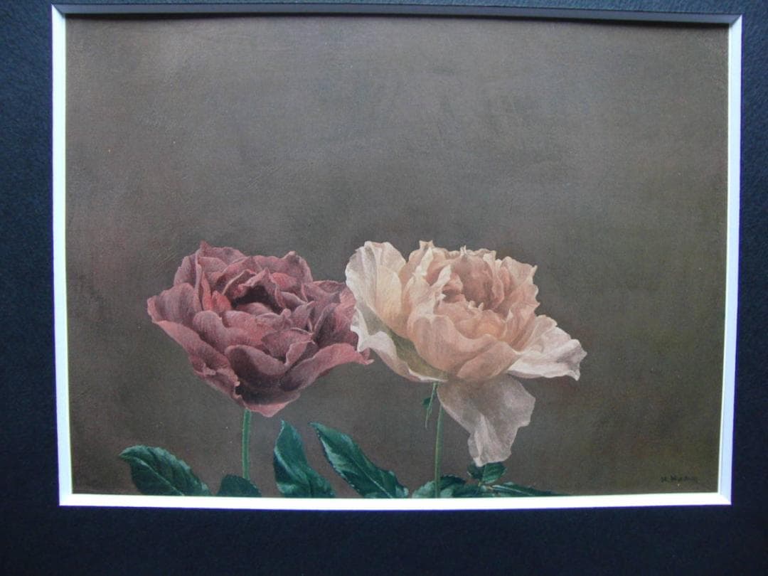 野田 弘志、「バラ」、希少画集・額装画、日本製・新品額縁にて額装致します Yahoo!オークション - 野田 弘志 静物 希少画集画より 新品額高級額装