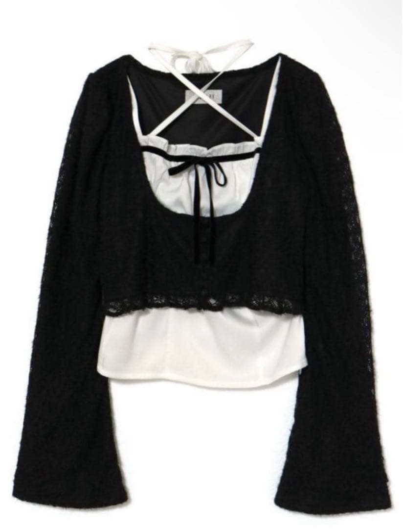 BUBBLES TOKYO シャギーレースアンサンブル　ブラック BUBBLES | sparkling mall online store