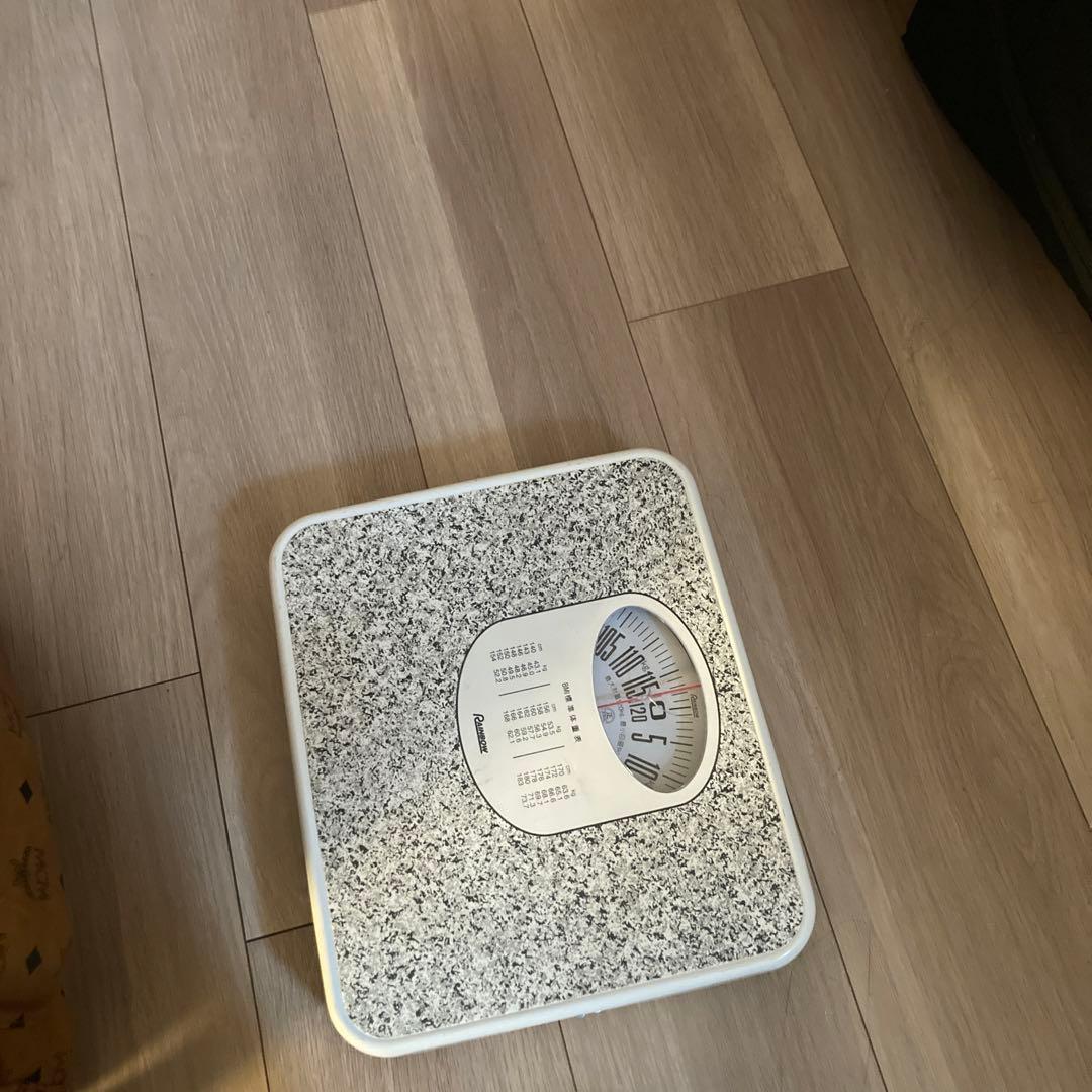 アナログ体重計 グレー石目調 約30cm