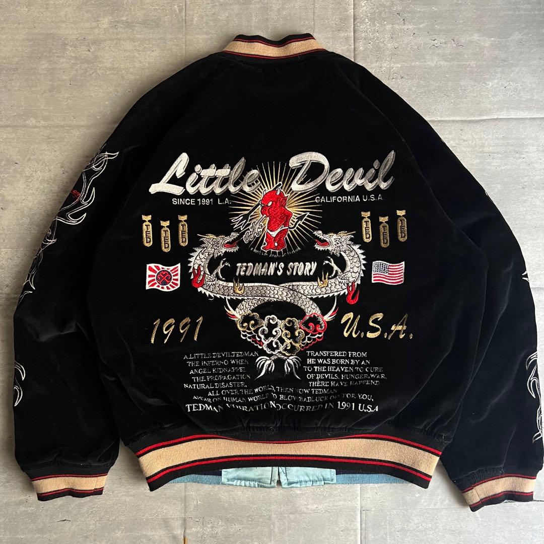 TED MAN　テッドマン　総刺繡　リバーシブル　スカジャン　ベロア　40サイズ