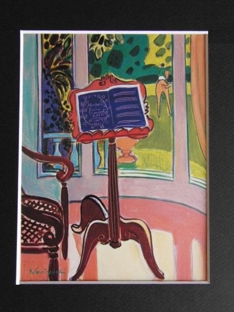 坂口紀良、乗馬の見える音楽の部屋、希少画な集画、状態良好